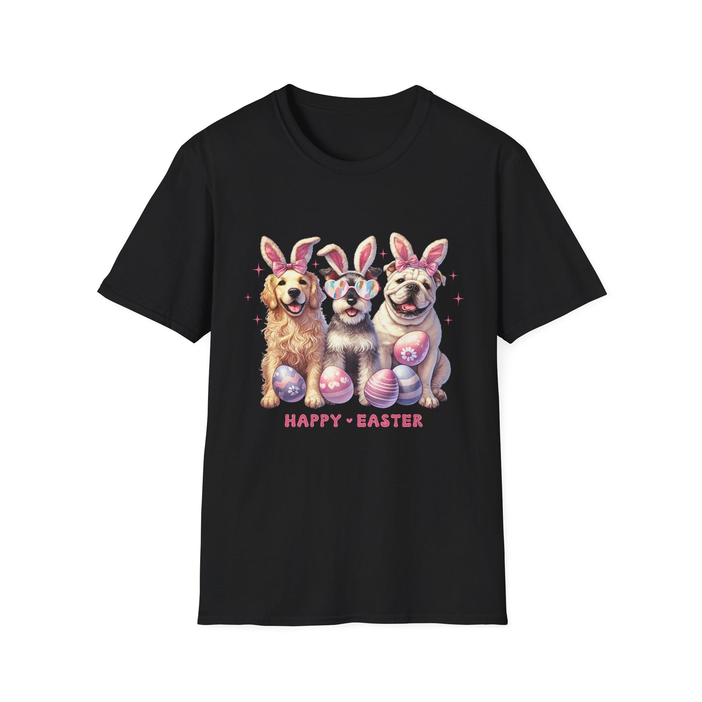 Happy Easter Dog T-Shirt | Unisex Softstyle Tee for Pet Lovers