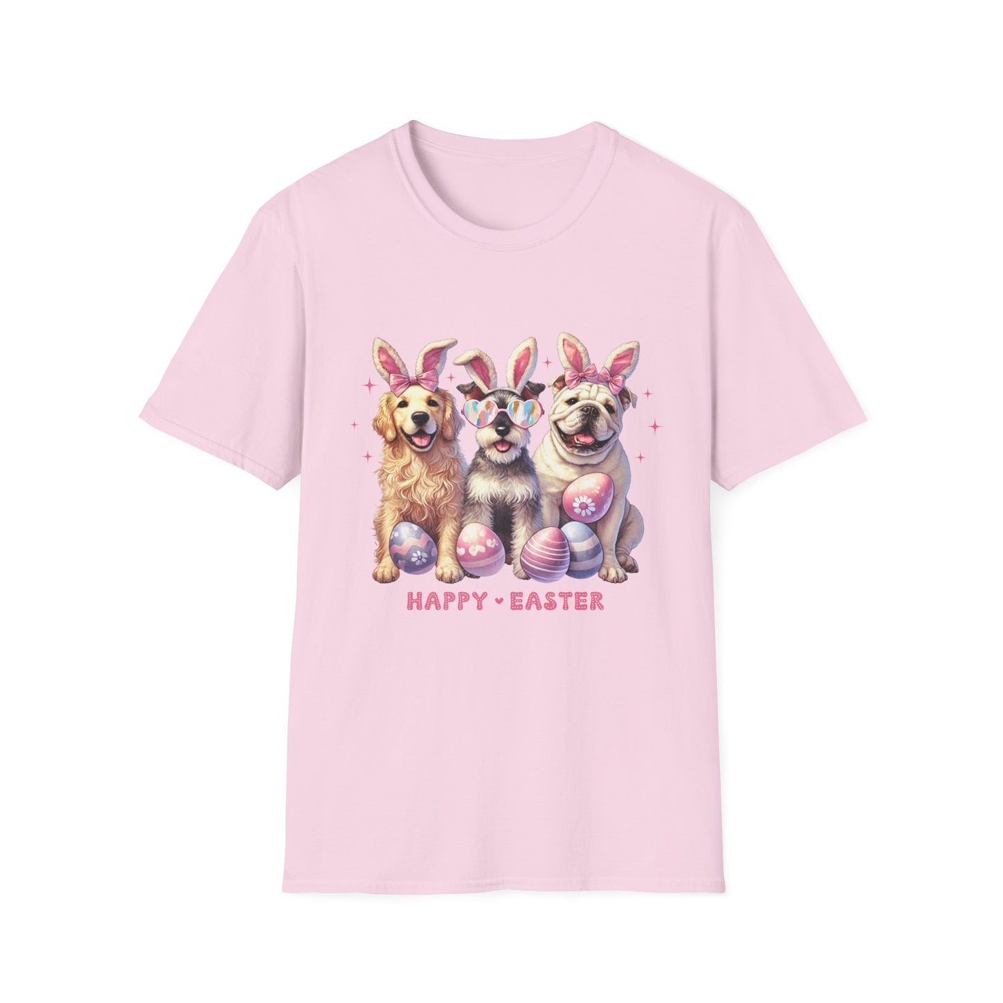 Happy Easter Dog T-Shirt | Unisex Softstyle Tee for Pet Lovers