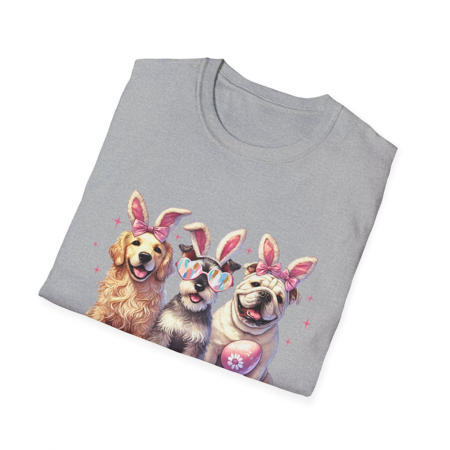 Happy Easter Dog T-Shirt | Unisex Softstyle Tee for Pet Lovers
