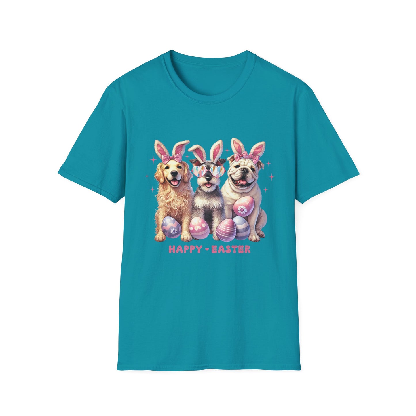 Happy Easter Dog T-Shirt | Unisex Softstyle Tee for Pet Lovers
