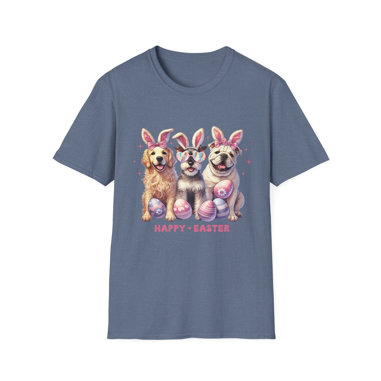 Happy Easter Dog T-Shirt | Unisex Softstyle Tee for Pet Lovers