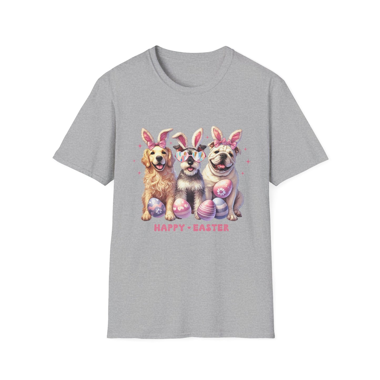 Happy Easter Dog T-Shirt | Unisex Softstyle Tee for Pet Lovers