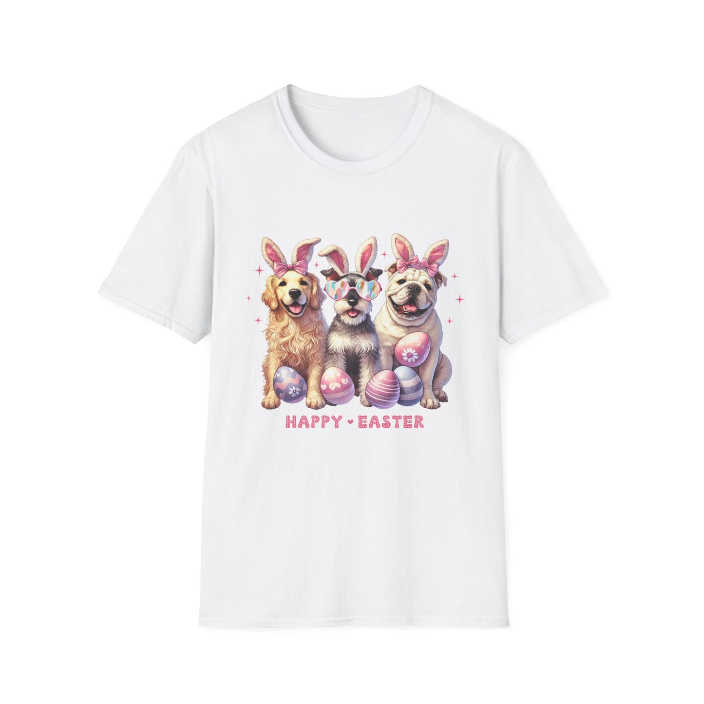 Happy Easter Dog T-Shirt | Unisex Softstyle Tee for Pet Lovers