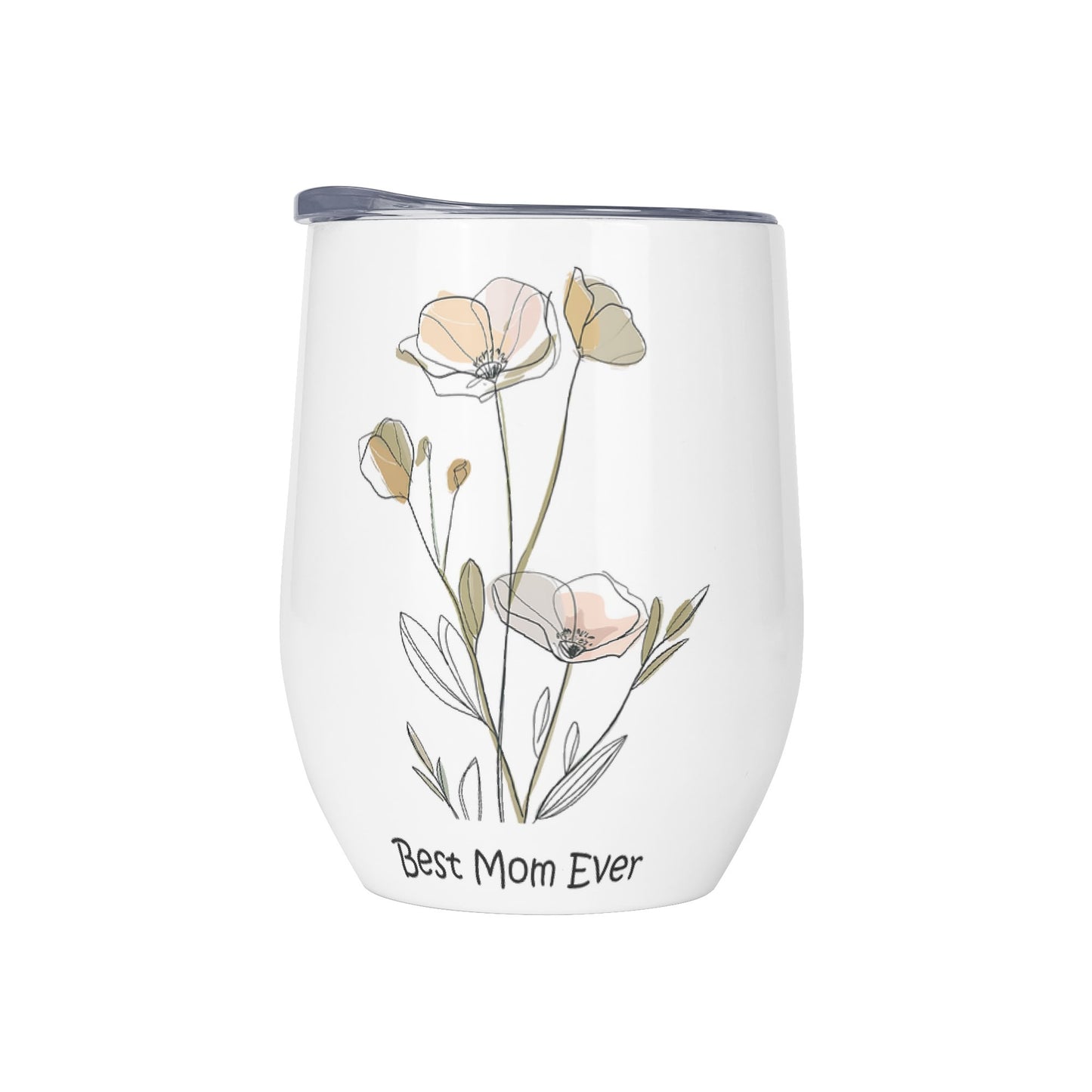 Tumbler Wine Glasses with Lid for Cold & Hot Drinks│ 12oz Wine