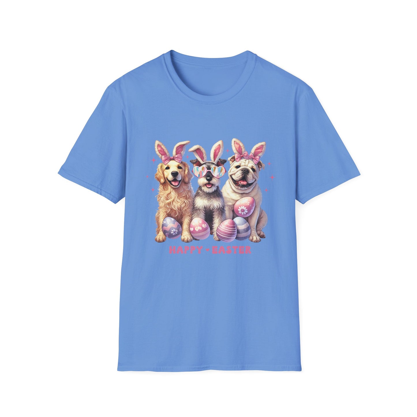 Happy Easter Dog T-Shirt | Unisex Softstyle Tee for Pet Lovers