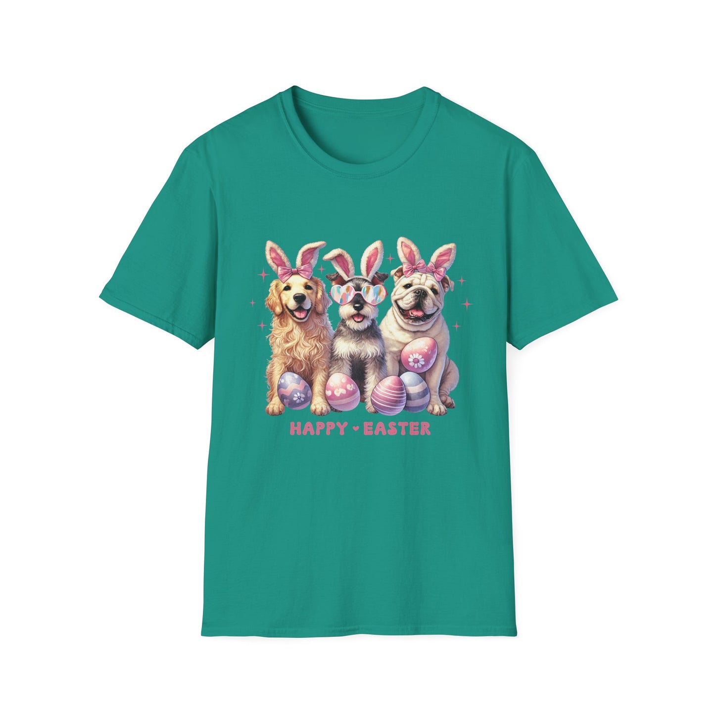 Happy Easter Dog T-Shirt | Unisex Softstyle Tee for Pet Lovers