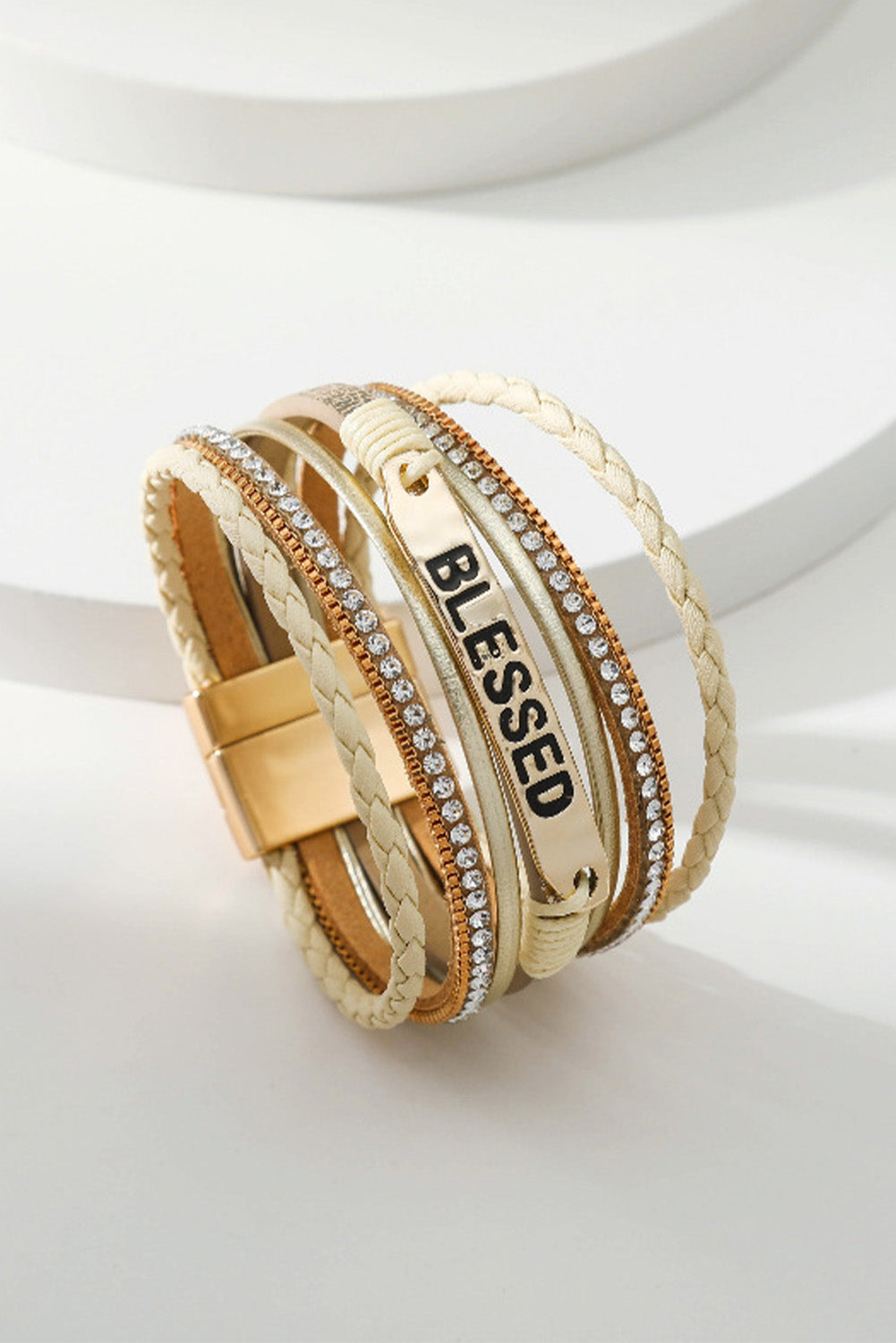 BLESSED Rhinestone Braided (Beige) - MyRoomyStuff