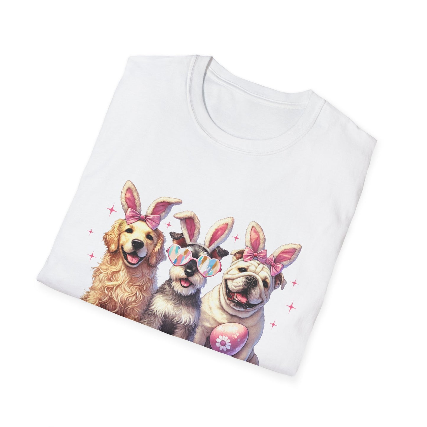 Happy Easter Dog T-Shirt | Unisex Softstyle Tee for Pet Lovers