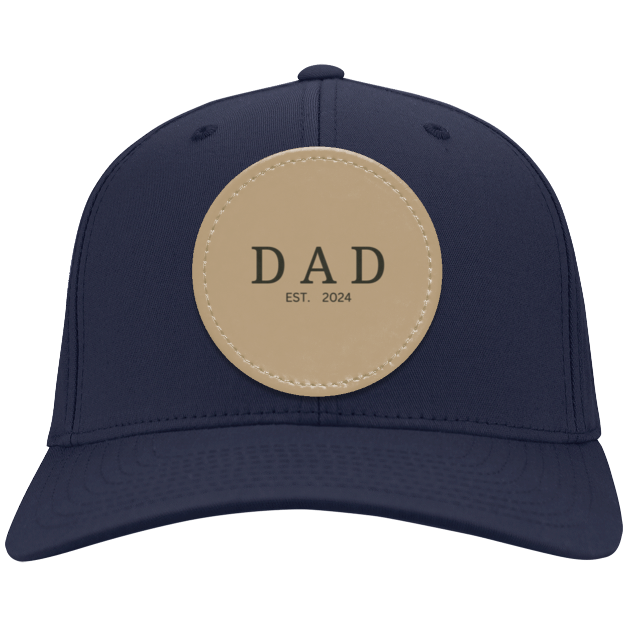 Cap for Dad Est 2024│ Vegan-Leather Patch | Personalized Cap for Dad's Gift│ Handcrafted in USA - MyRoomyStuff