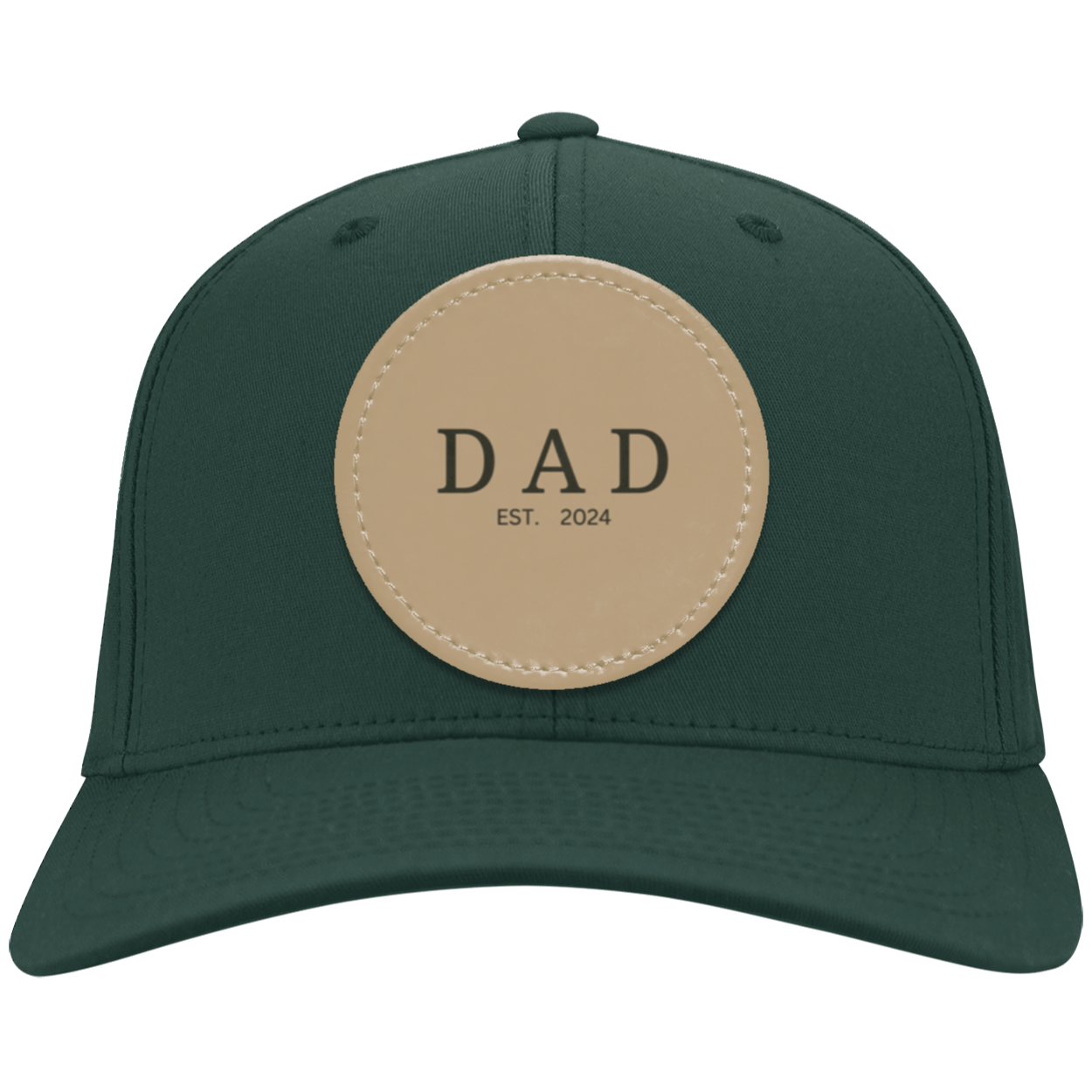 Cap for Dad Est 2024│ Vegan-Leather Patch | Personalized Cap for Dad's Gift│ Handcrafted in USA - MyRoomyStuff
