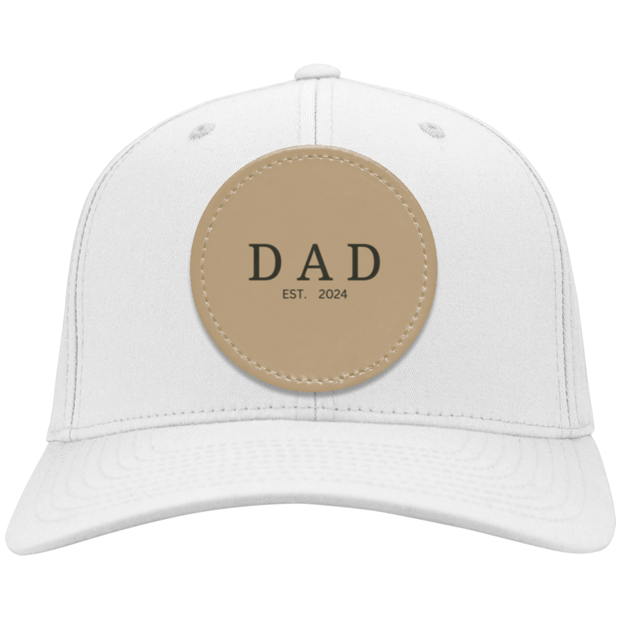 Cap for Dad Est 2024│ Vegan-Leather Patch | Personalized Cap for Dad's Gift│ Handcrafted in USA - MyRoomyStuff