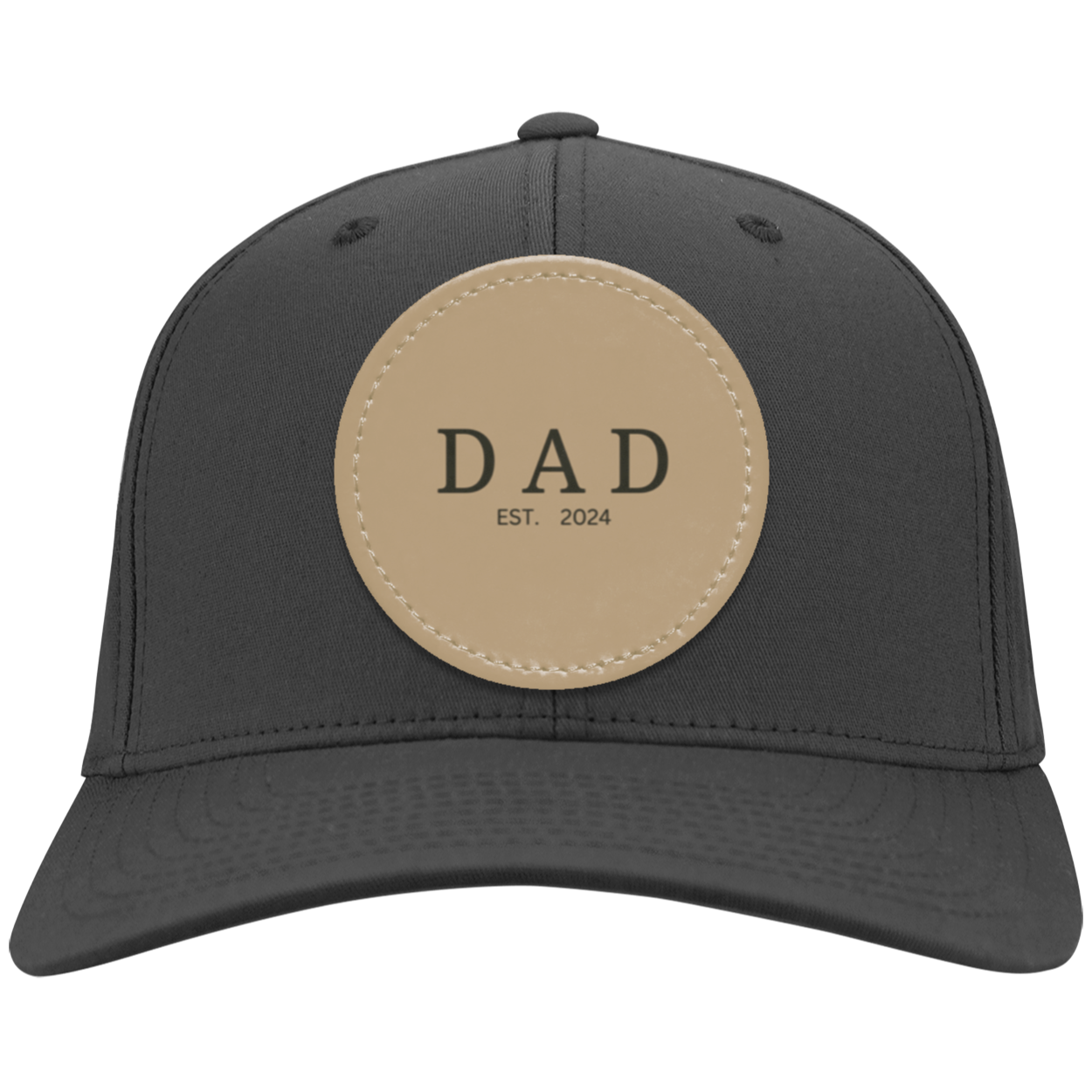 Cap for Dad Est 2024│ Vegan-Leather Patch | Personalized Cap for Dad's Gift│ Handcrafted in USA - MyRoomyStuff