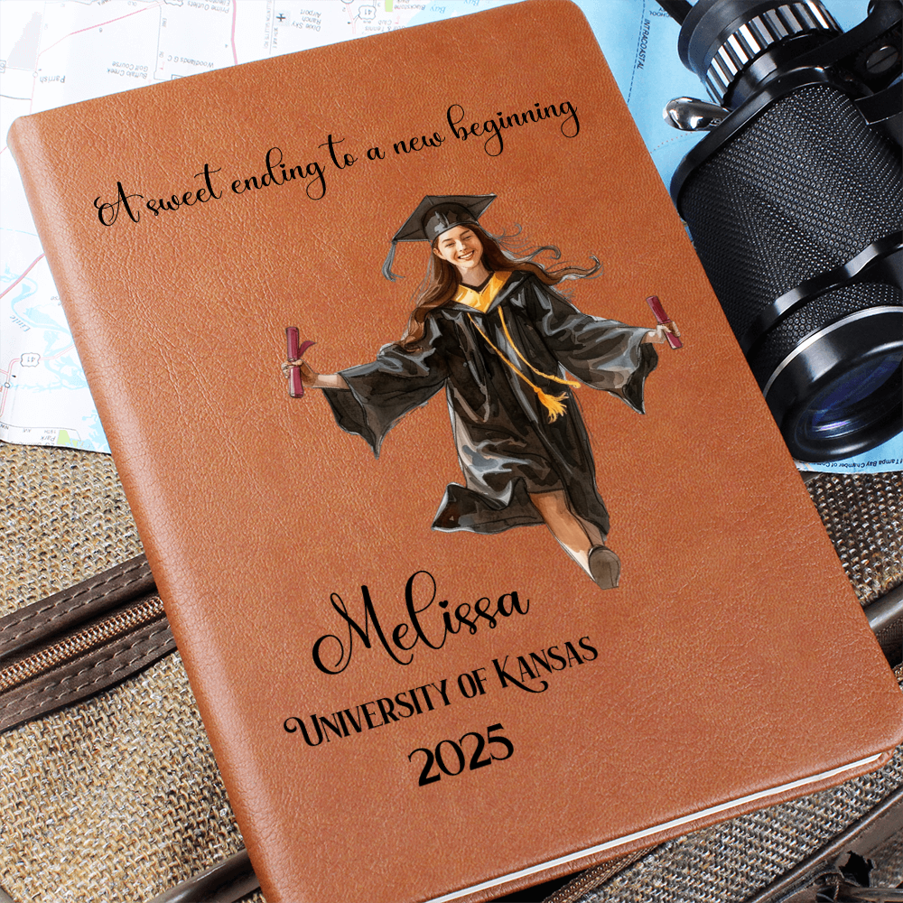 Personalized Leather Graduation Journal- Imagen - Senior 202...