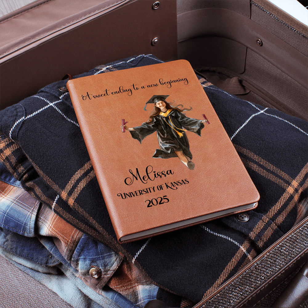 Personalized Leather Graduation Journal- Imagen - Senior 202...
