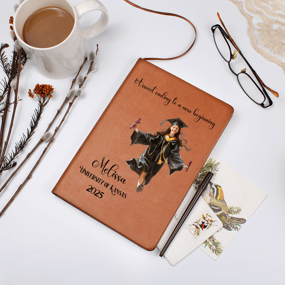 Personalized Leather Graduation Journal- Imagen - Senior 202...