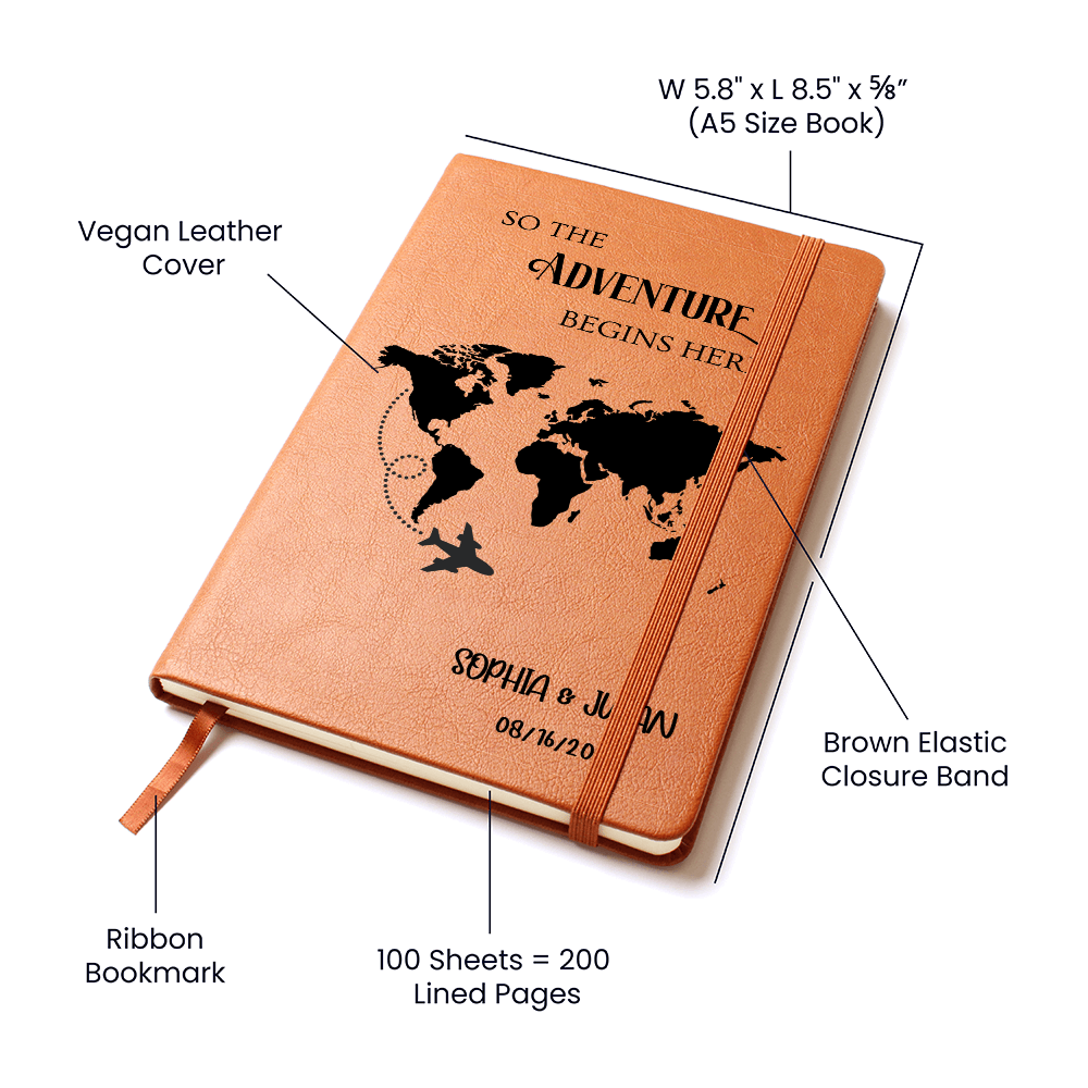 Travel Journal│ Leather Journal│ Personalized Journal│ Writing Journal