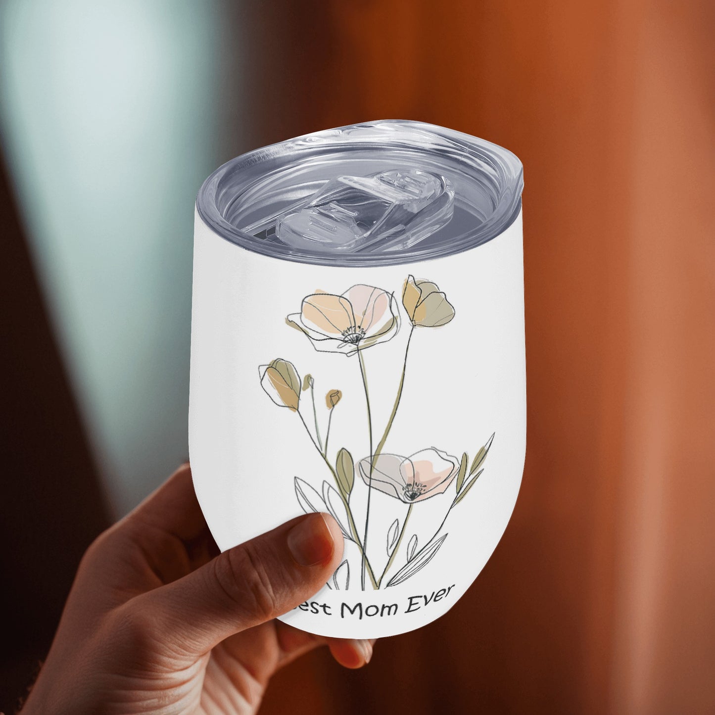 Tumbler Wine Glasses with Lid for Cold & Hot Drinks│ 12oz Wine