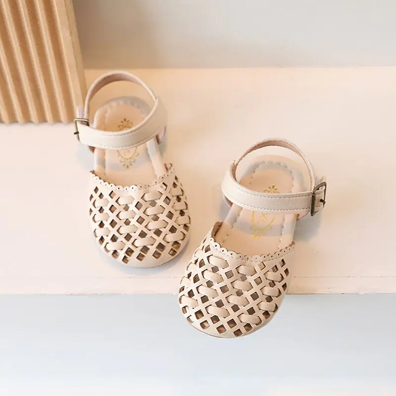 Little Girl Leather Chic Slides