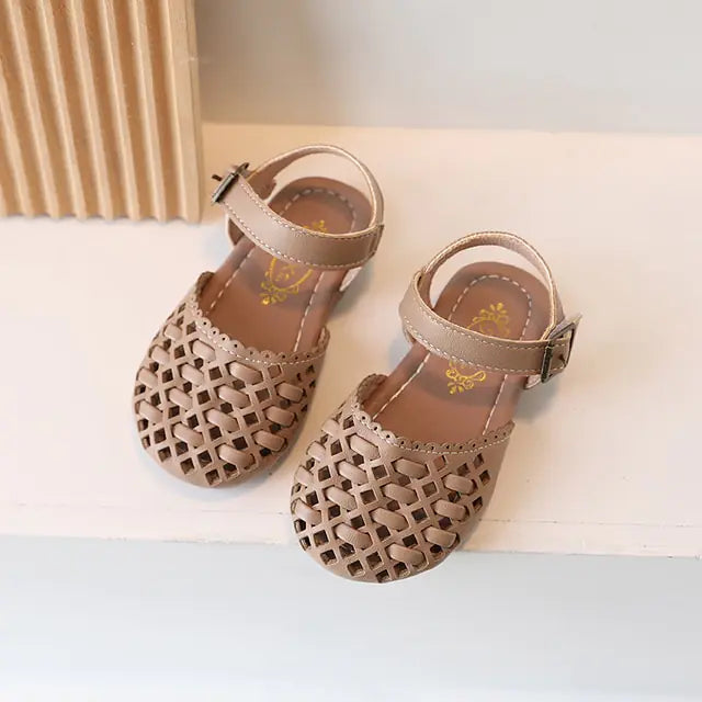 Little Girl Leather Chic Slides