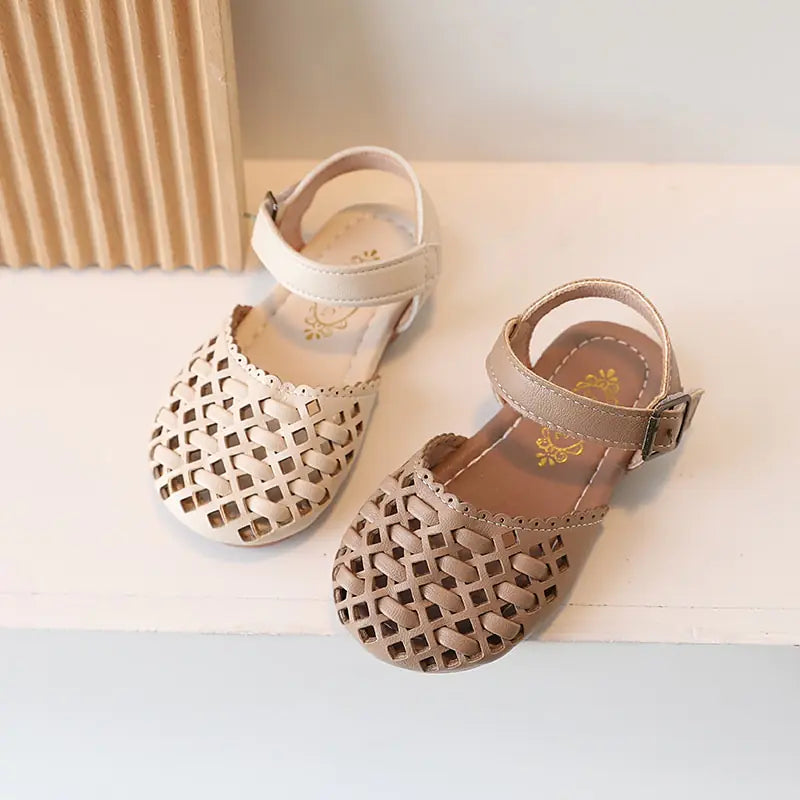 Little Girl Leather Chic Slides
