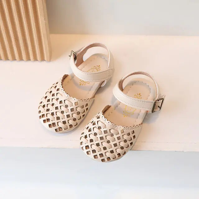 Little Girl Leather Chic Slides
