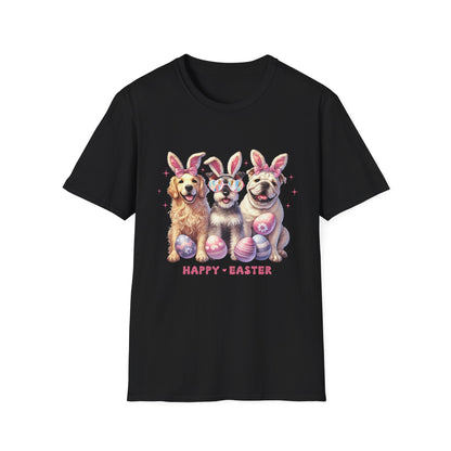 Happy Easter Dog T-Shirt | Unisex Softstyle Tee for Pet Lovers