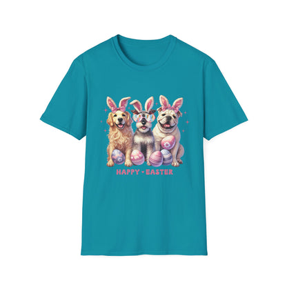 Happy Easter Dog T-Shirt | Unisex Softstyle Tee for Pet Lovers