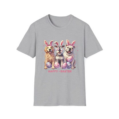 Happy Easter Dog T-Shirt | Unisex Softstyle Tee for Pet Lovers