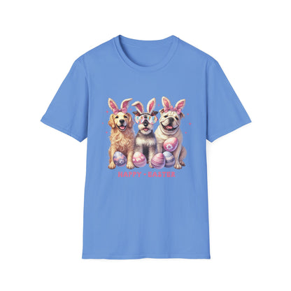 Happy Easter Dog T-Shirt | Unisex Softstyle Tee for Pet Lovers