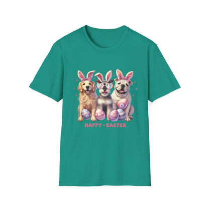 Happy Easter Dog T-Shirt | Unisex Softstyle Tee for Pet Lovers