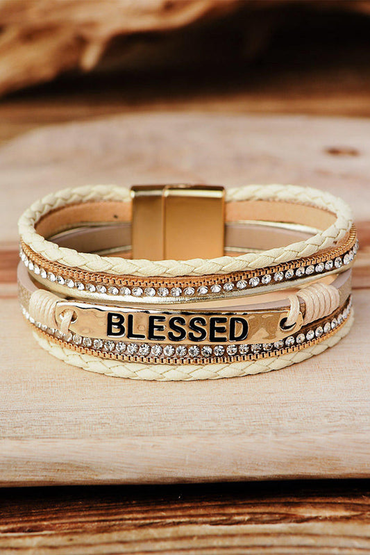 BLESSED Rhinestone Braided (Beige) - MyRoomyStuff