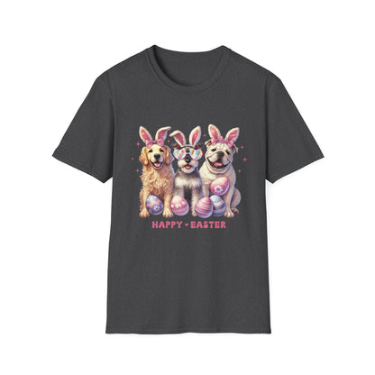 Happy Easter Dog T-Shirt | Unisex Softstyle Tee for Pet Lovers