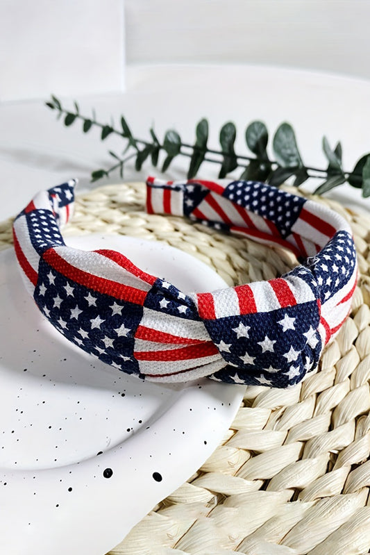 Navy Blue Flag Day Knotted Headband - MyRoomyStuff