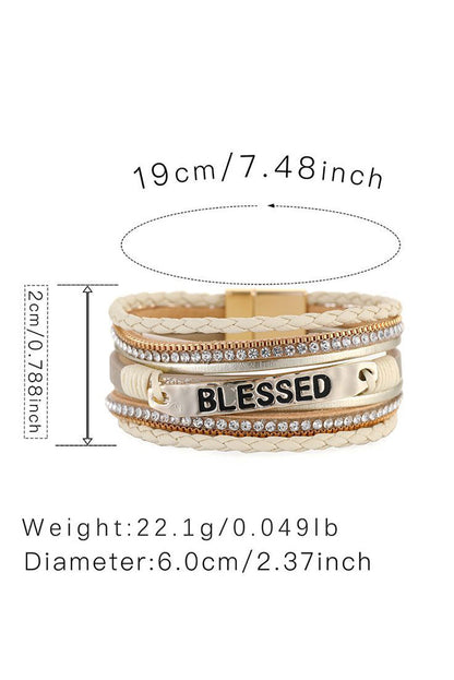 BLESSED Rhinestone Braided (Beige) - MyRoomyStuff