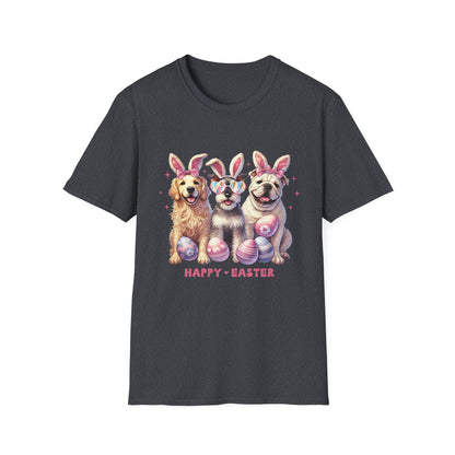 Happy Easter Dog T-Shirt | Unisex Softstyle Tee for Pet Lovers