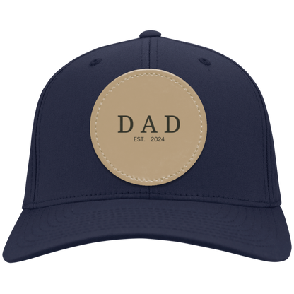 Cap for Dad Est 2024│ Vegan-Leather Patch | Personalized Cap for Dad's Gift│ Handcrafted in USA - MyRoomyStuff