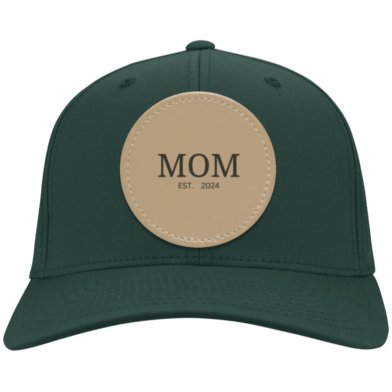 Cap for Mom │Est 2024 Vegan Leather Patch| Personalized Mom Hat for Mothers Day Gift or New Mom Gift, Handcrafted in USA - MyRoomyStuff