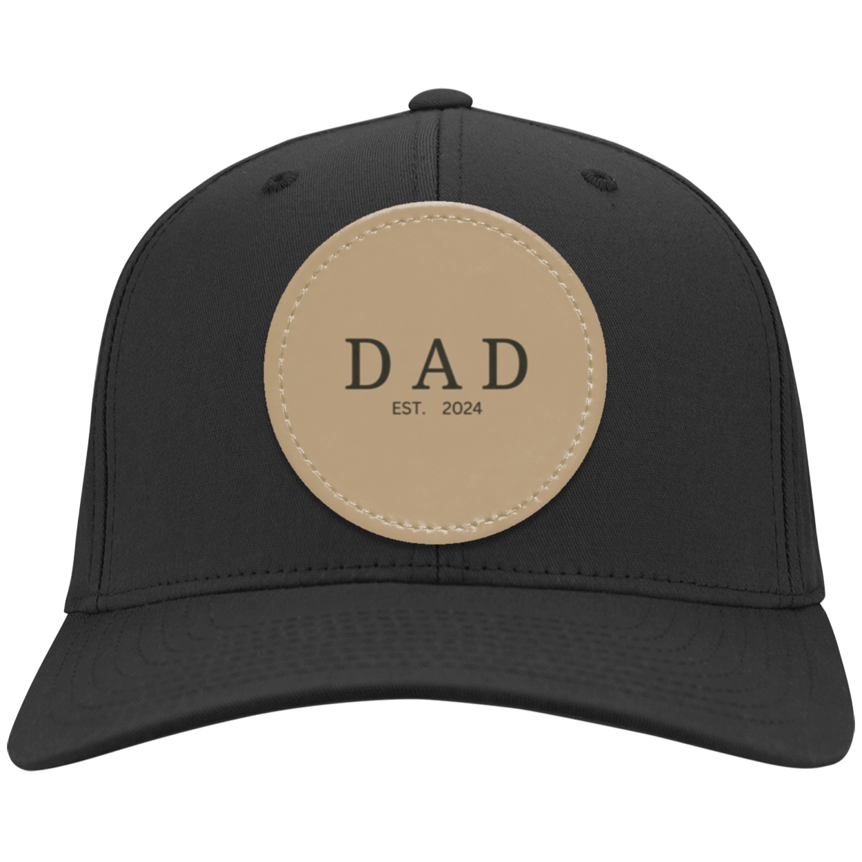 Cap for Dad Est 2024│ Vegan-Leather Patch | Personalized Cap for Dad's Gift│ Handcrafted in USA - MyRoomyStuff
