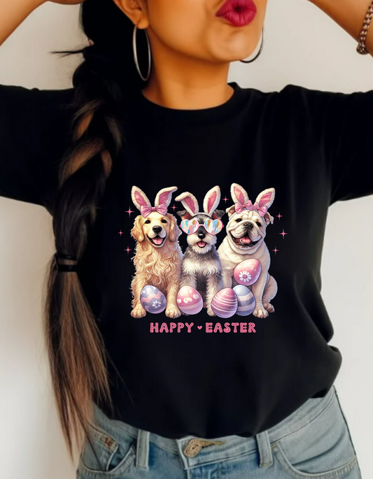 Happy Easter Dog T-Shirt | Unisex Softstyle Tee for Pet Lovers