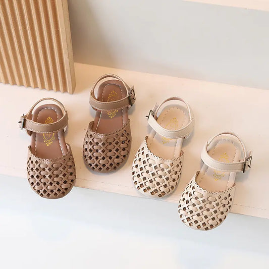 Little Girl Leather Chic Slides