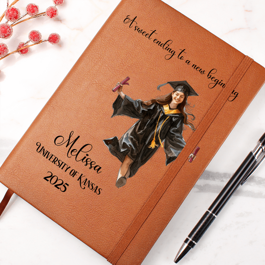 Personalized Leather Graduation Journal- Imagen - Senior 202...