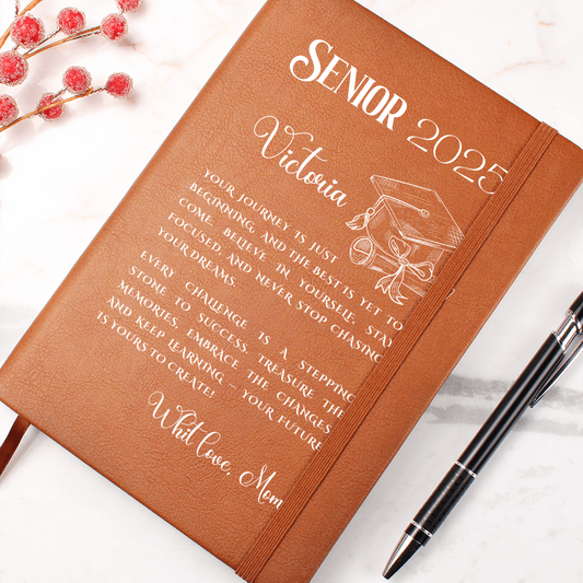 Personalized Leather Graduation Journal - Senior 202...