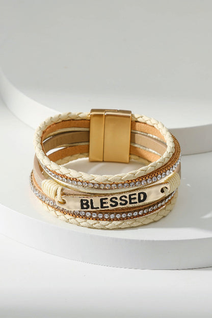 BLESSED Rhinestone Braided (Beige) - MyRoomyStuff