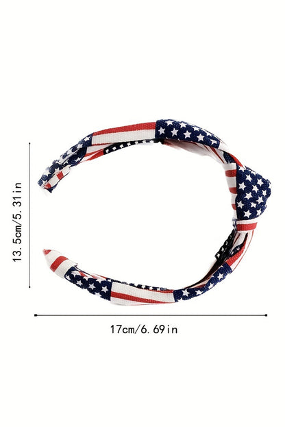 Navy Blue Flag Day Knotted Headband - MyRoomyStuff